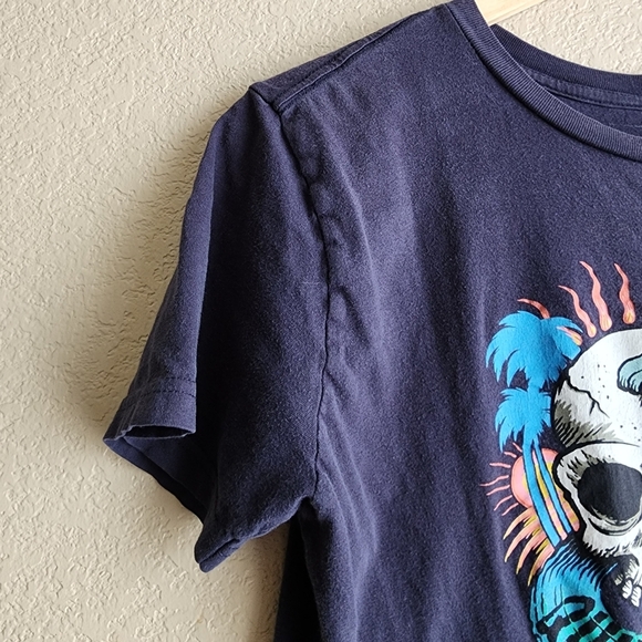 Quicksilver Navy Skull Graphic Kids T-Shirt Size XL - Picture 2 of 8